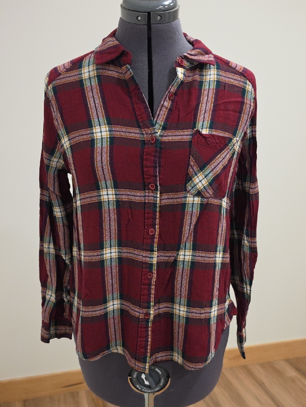 Blu Pepper Burgundy Plaid Button-Down Shirt